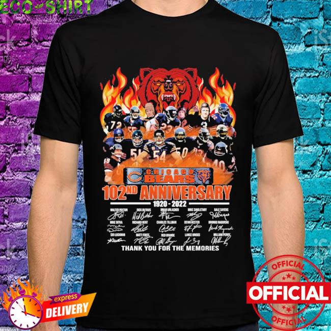 Chicago Bears 120ND anniversary 1920 2022 thank you for the memories  signatures shirt, hoodie, sweater, long sleeve and tank top