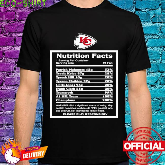 Kansas City Chiefs Nutrition Facts shirt, hoodie, sweater, long