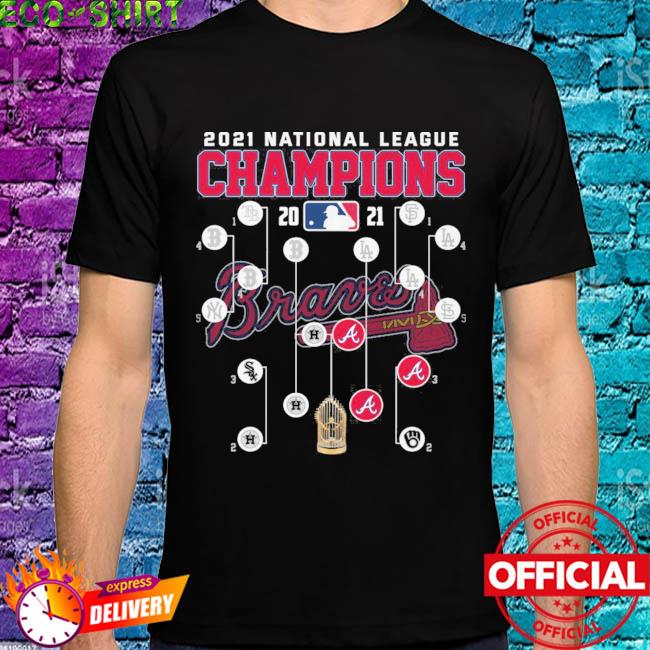 Official atlanta Braves Navy 2021 National League Champions Roster T-Shirt,  hoodie, sweater, long sleeve and tank top