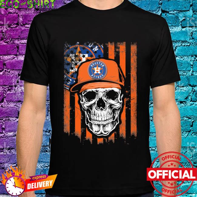 Skull Hat Houston Astros logo 2021 American flag shirt, hoodie, sweater,  long sleeve and tank top