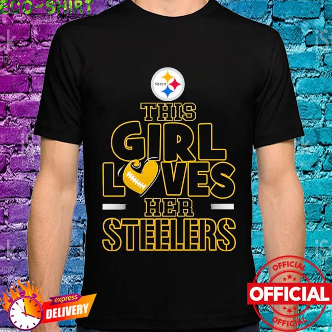 MagikTees This Girl Loves Her Steelers Football Long Sleeve T-Shirt