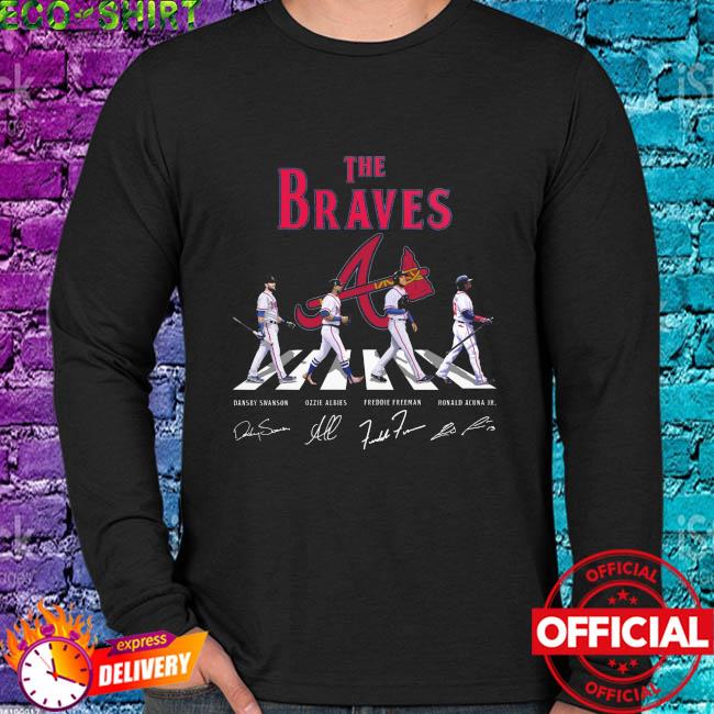 Official The Braves Dansby Swanson Ozzie Albies Freddie Freeman Ronald  Acuna Jr Abbey Road Signatures Shirt, hoodie, sweater, long sleeve and tank  top