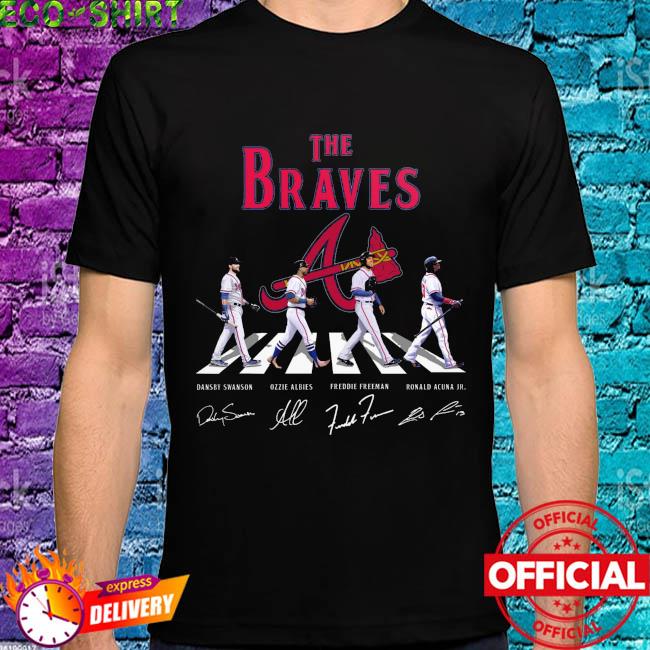 The Atlanta Braves Abbey Road Dansby Swanson Ozzie Albies Freddie freeman  Ronald Acuna Jr signatures shirt, hoodie, sweater, long sleeve and tank top