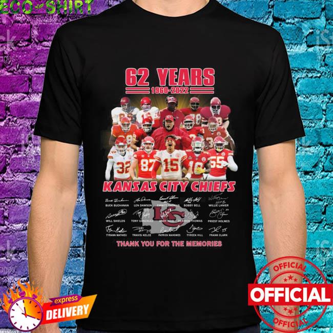 Kansas City Chiefs 62 Years 1960-2022 Thank You For The Memories Shirt  Unisex