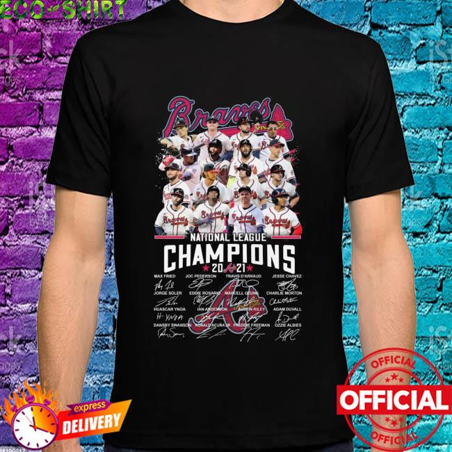 Atlanta Braves national League Champions 2021 signatures shirt