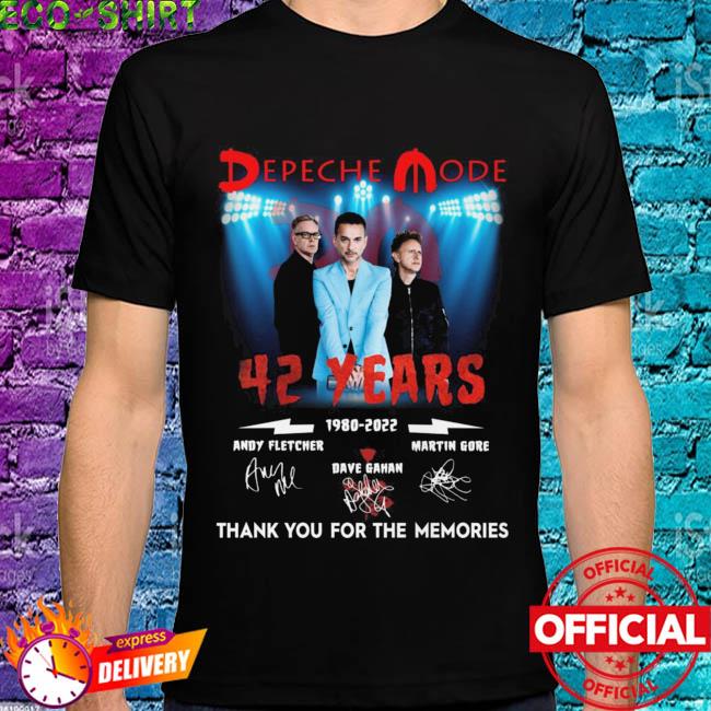 Depeche Mode 42 years 1980 2022 thank you for the memories signatures  shirt, hoodie, sweater, long sleeve and tank top