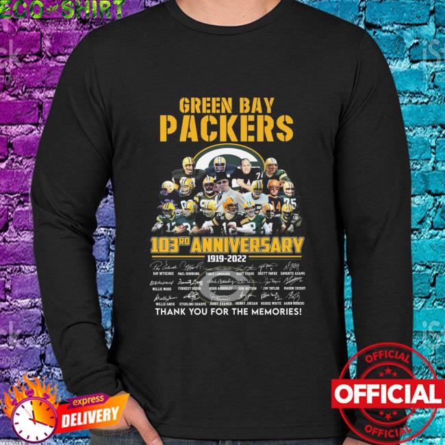 Green Bay Packers 103rd anniversary tshirt Size S-3XL |