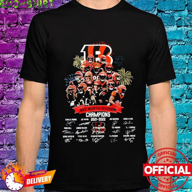 Cincinnati Bengals Team AFC North Division Champions 2021 2022 Signatures  Shirt