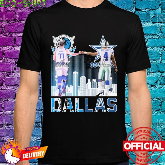 Original Dak Prescott And Luka Doncic Dallas Mavericks Dallas Cowboys  Signatures T-Shirt