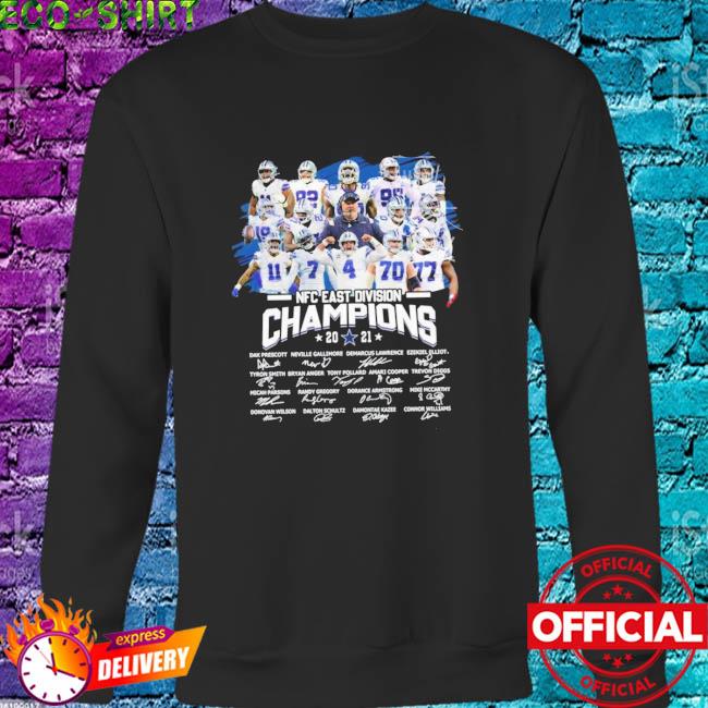 Dallas Cowboys 2021 nfc east division champions signatures shirt, hoodie,  sweater, long sleeve and tank top