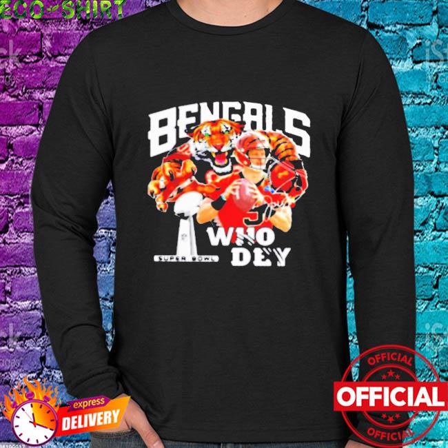 Official joe burrow who dey cincinnati bengals champions super bowl  signature shirt, hoodie, sweater, long sleeve and tank top