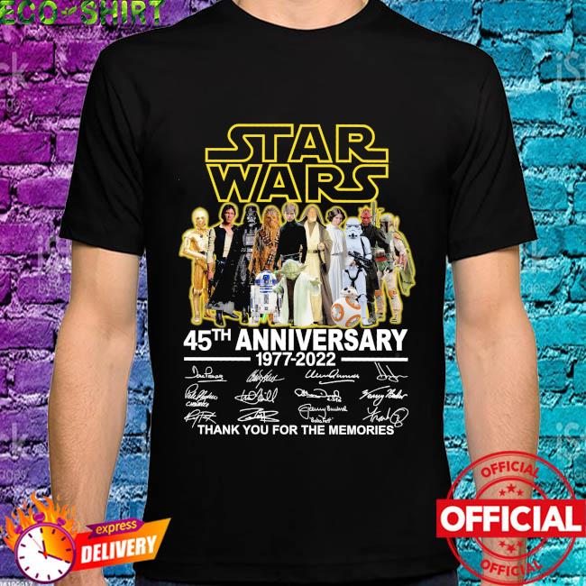 Star Wars 45Th Anniversary 1977-2022 Signatures shirt,, new, black, black,  new