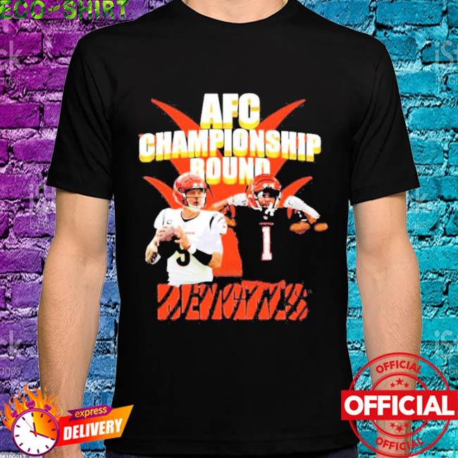 Joe Burrow And Ja'Marr Chase AFC Championship Round Bengals Shirt -  Q-Finder Trending Design T Shirt