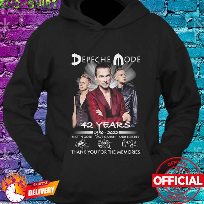 Depeche Mode 42 years 1980 2022 signatures thank you for the memories  shirt, hoodie, sweater, long sleeve and tank top