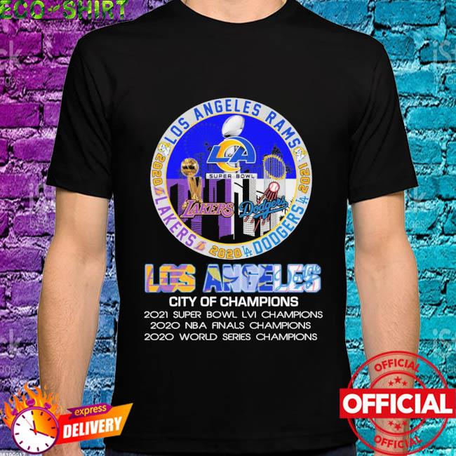 Los Angeles Lakes Dodgers Rams City Champions T Shirt - Growkoc