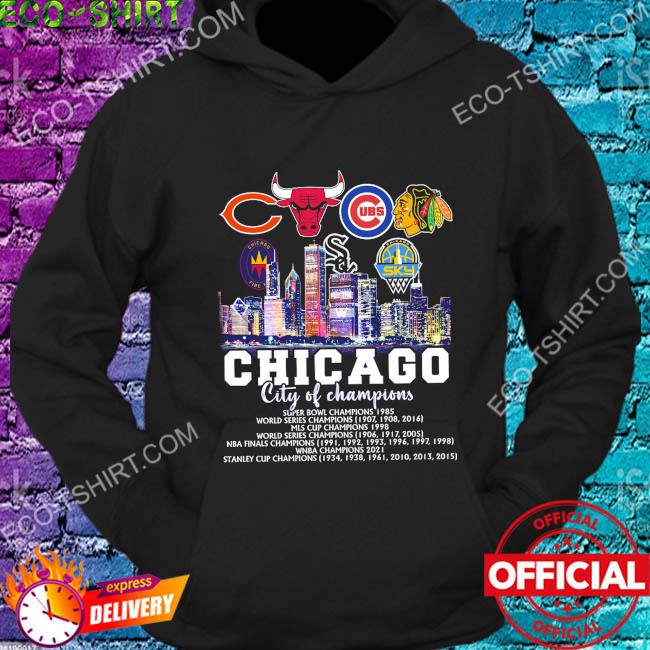 Chicago Bears Chicago Bulls Chicago Cubs Chicago Blackhawks Chicago city of  champions shirt, hoodie, longsleeve tee, sweater