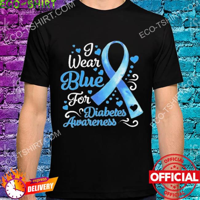 In november we wear blue ribbon diabetes awareness month shirt