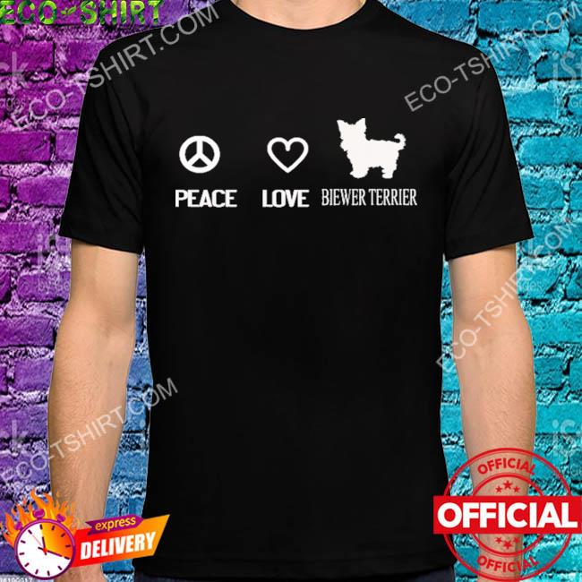 Biewer terrier peace love heart dog shirt