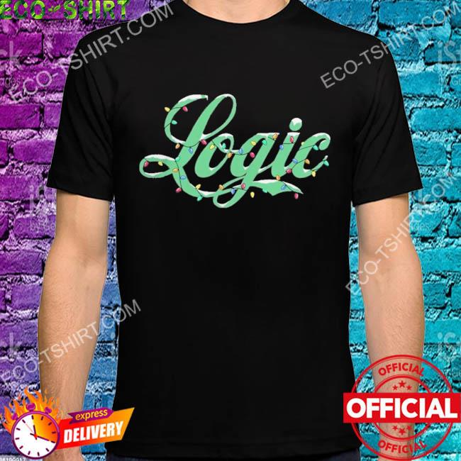Holiday logic script lights shirt