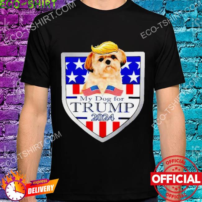 My dog for Trump 2024 shih tzu dog American flag shirt