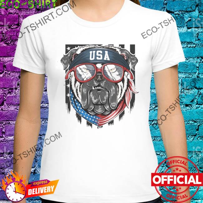 Usa patriotic bull dog shirt