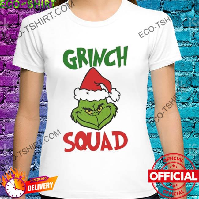 Grinch squad santa hat shirt