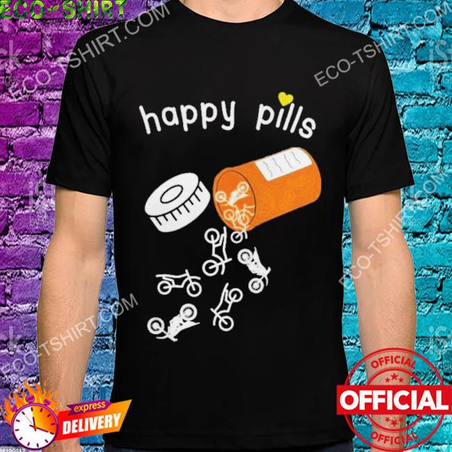 Happy pills motorbike heart shirt