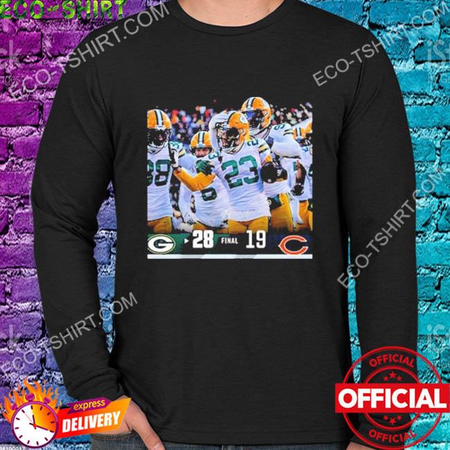 Original green Bay Packers 28 19 Chicago Bears NFL 2022 gameday matchup  final score shirt, hoodie, sweater, long sleeve and tank top