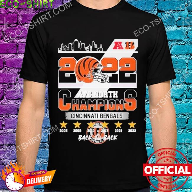 Cincinnati bengals 2022 afc north champions 2005-2022 back to back shirt,  hoodie, sweater, long sleeve and tank top