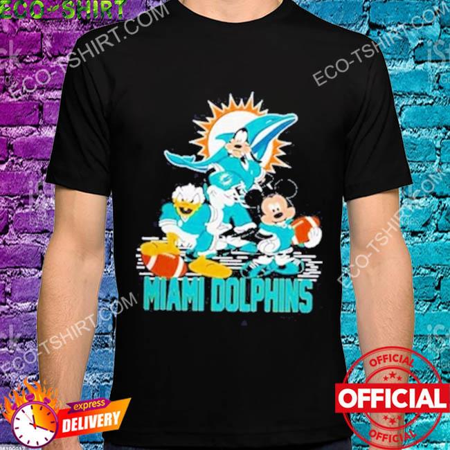 Mickey mouse Donald and Goofy Miami Dolphins football shirt