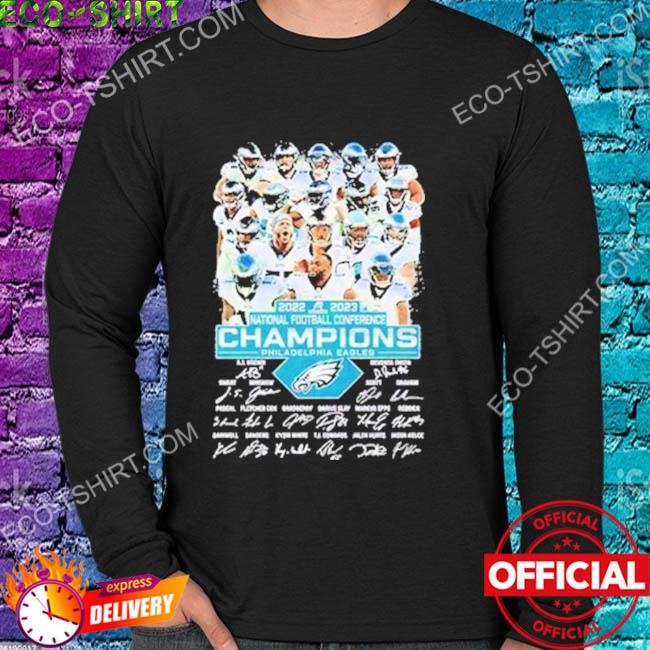 2022 2023 national football conference champions philadelphia eagles  signatures shirt, hoodie, sweater, long sleeve and tank top