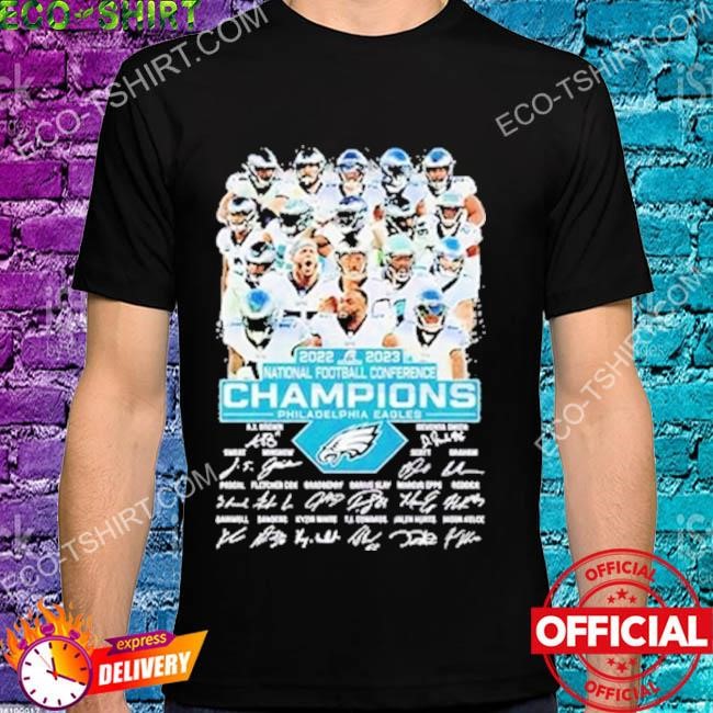 Philadelphia Eagles 2023 National Football Conference Champions Signatures  Shirt - NVDTeeshirt