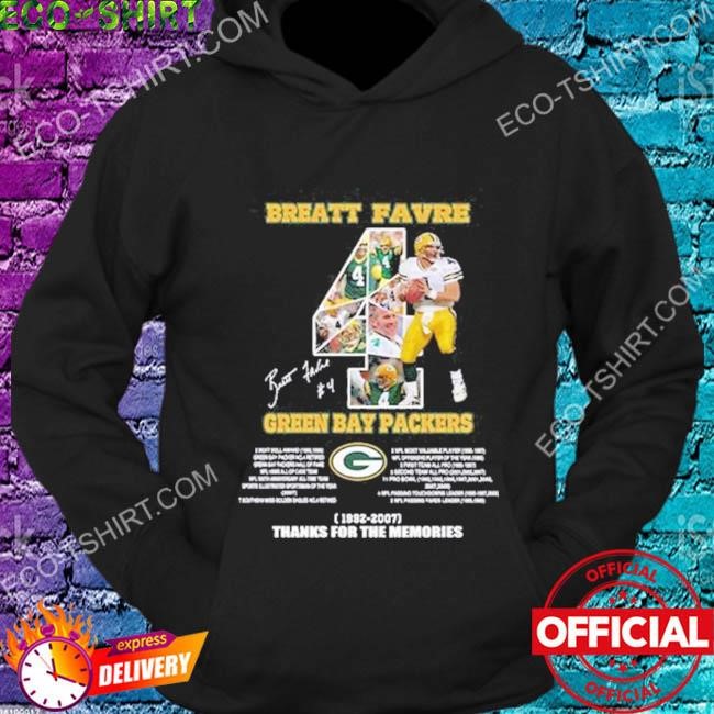 Brett Favre 1992 2007 Green Bay Packers Thanks For The Memories Shirt,  hoodie, sweater, long sleeve and tank top