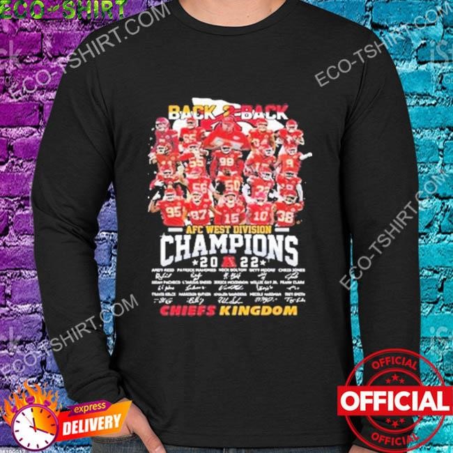 Kansas city chiefs afc west division champions back to back shirt, hoodie,  sweater, long sleeve and tank top