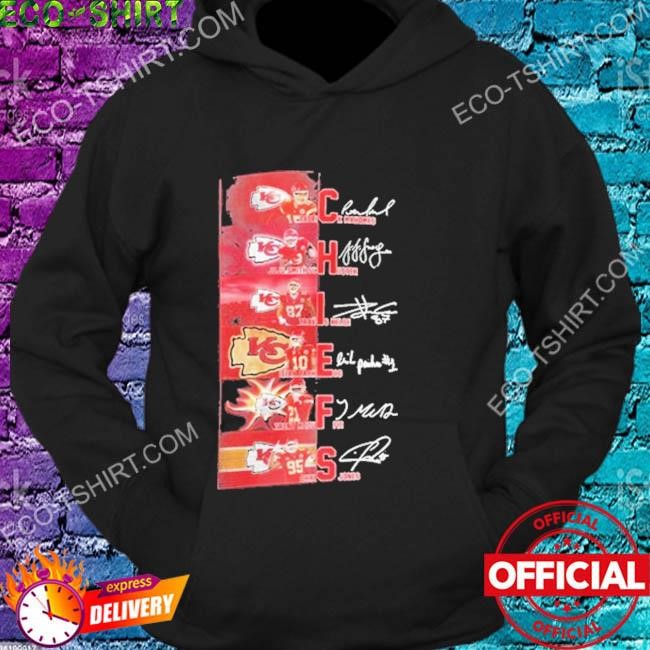 Kansas City Chiefs Mahomes Huster Kelce Pacheco Mcduffie and Jones  signatures Super Bowl LVI shirt, hoodie, sweater, long sleeve and tank top