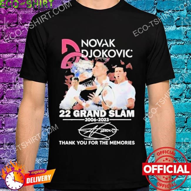 Novak djokovic 22 grand slam 2006 2023 thank you for the memories shirt